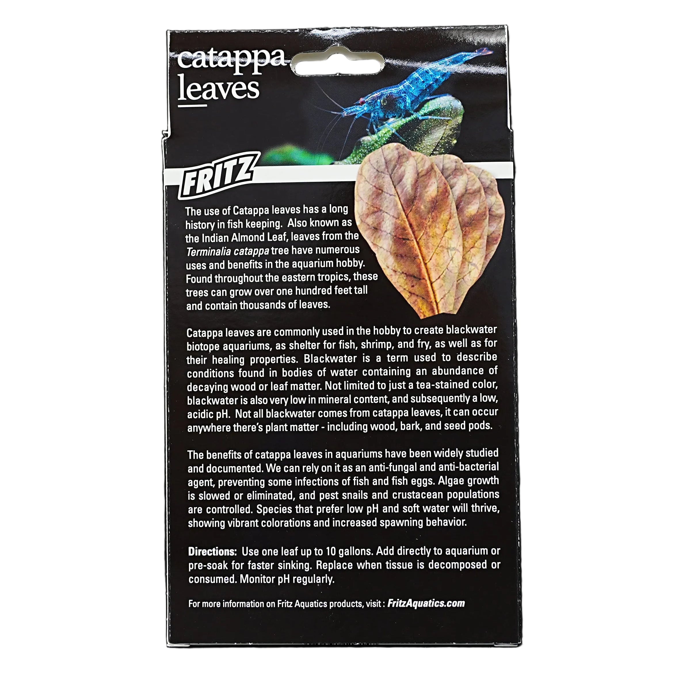 Fritz Catappa Leaves: Natural Botanical Used to Replicate Wild Tropical Habitats.