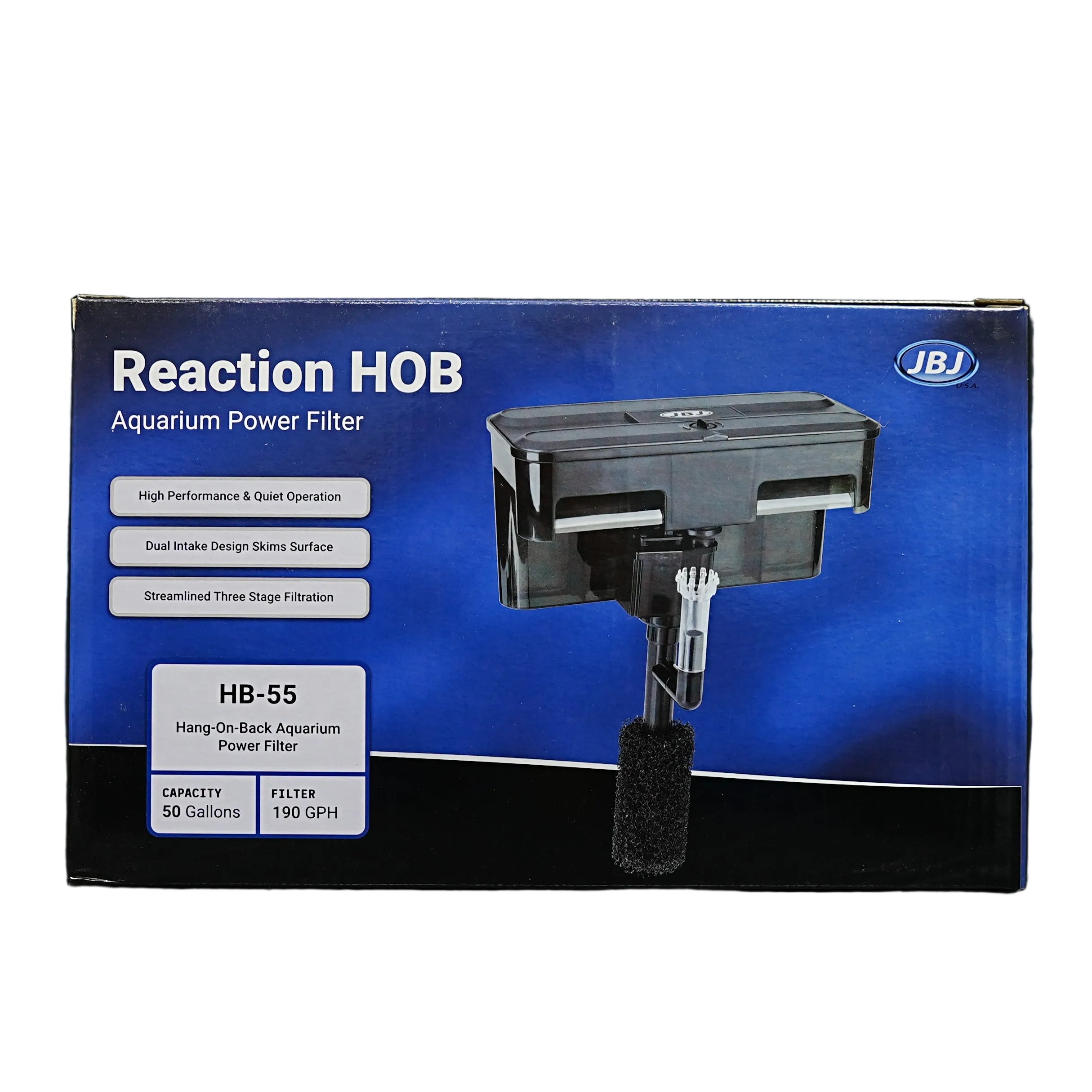 JBJ Reaction HOB Hang-On-Back Aquarium Filter