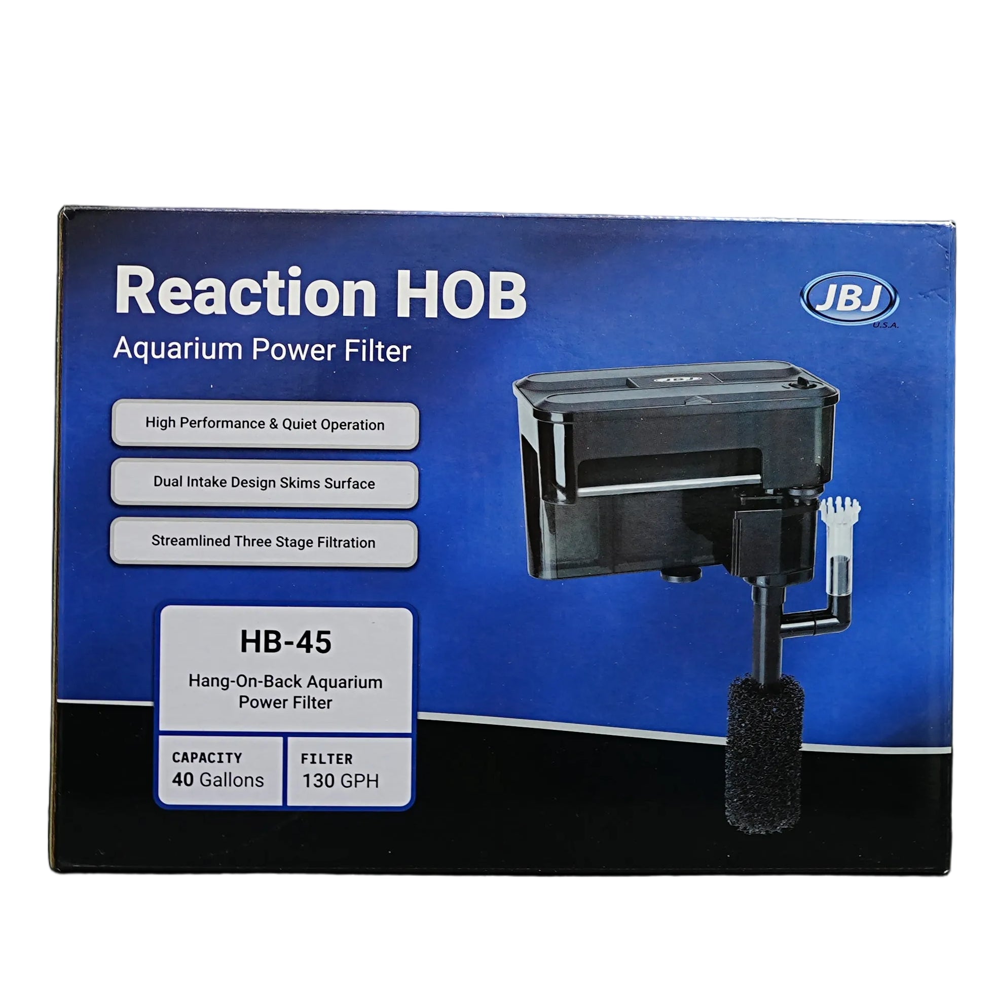JBJ Reaction HOB Hang-On-Back Aquarium Filter