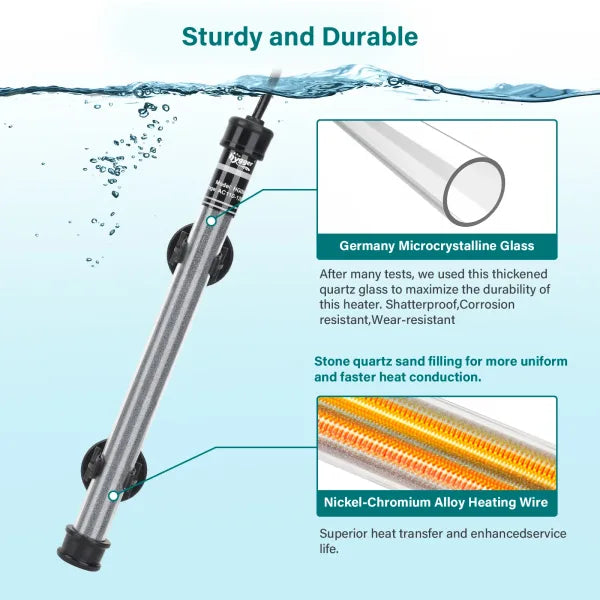 hygger Submersible Aquarium Heater with Temperature Controller for up to 20/26/40/48 Gallons