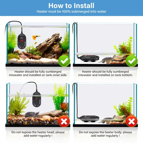 hygger Small Aquarium Heater, for up to 25 Gallon Betta/Turtle/Small Fish Tanks