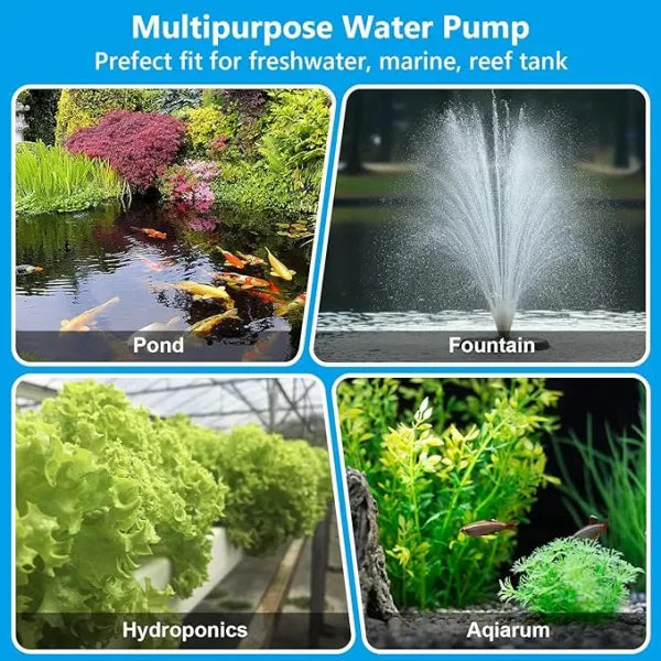hygger Submersible Aquarium Water Pump with 3 Nozzles for Fish Tank, Pond, Aquarium, Statuary, Hydroponics