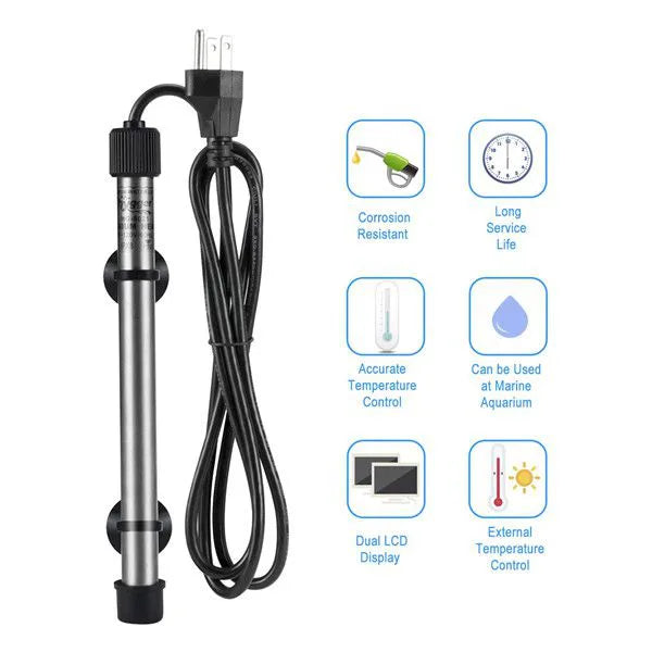 hygger Titanium Aquarium Heater with External IC Thermostat Controller for Saltwater and Freshwater