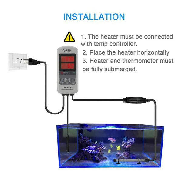 hygger Titanium Aquarium Heater with External IC Thermostat Controller for Saltwater and Freshwater