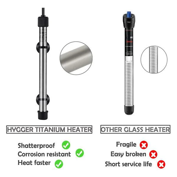 hygger Titanium Aquarium Heater with External IC Thermostat Controller for Saltwater and Freshwater